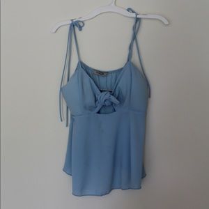 Papaya Blue Flowy Tank Top